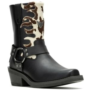 NEW! HARLEY-DAVIDSON Women's Korsen Calf Hair Leather Motorcyle Harness Boots 7.